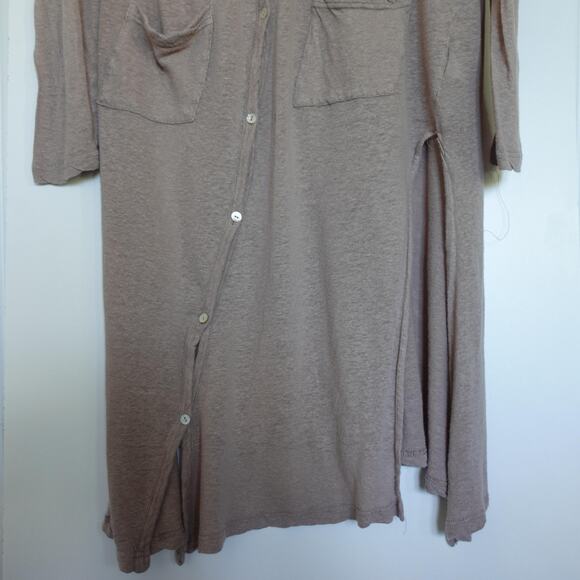 Doe & Rae Cardigan Sweater Womens Small Taupe Long Duster Lightweight Lagenlook - Picture 4 of 11
